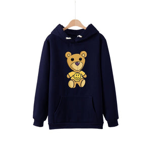 Justin Bieber drew house teddy bear printed Hoodies Sweatshirts Men Women high quality 100% Cotton Pullover Harajuku Streetwear