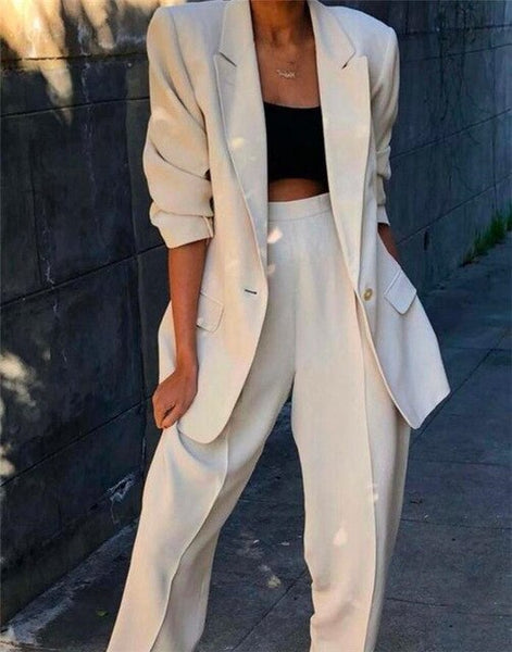 Lucky Pink Lady Women Suit Set 2020 Spring and Autumn Slim Professional 2 Piece Set Suit Women's Pantsuit Customi Made