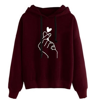 SIL2397 Long Sleeve Spring Autumn a001 Winter Striped Women Sweatshirt And Hoody Ladies Hooded Love Printed Casual