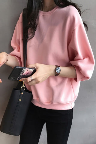 2020 Solid color sweatshirt autumn and winter women's sweatshirt casual  hoodie
