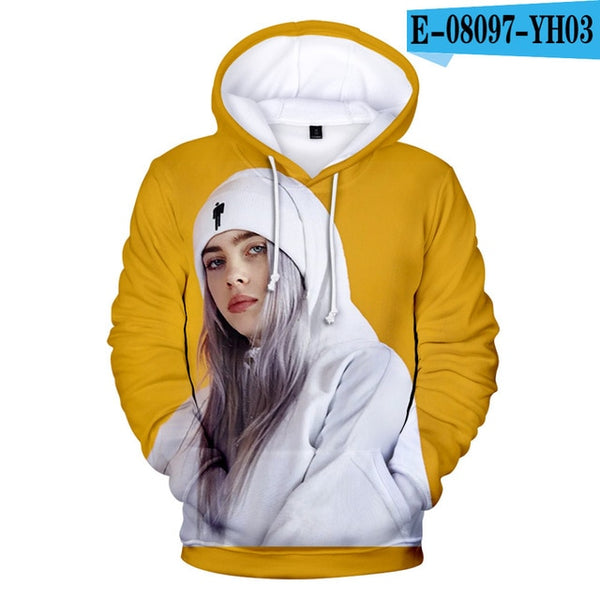 Suitable 3D Billie Eilish Hoodies Women girls kids Sweatshirts Fashion 3D Billie Eilish Autumn Hoodie Casual girls pullovers