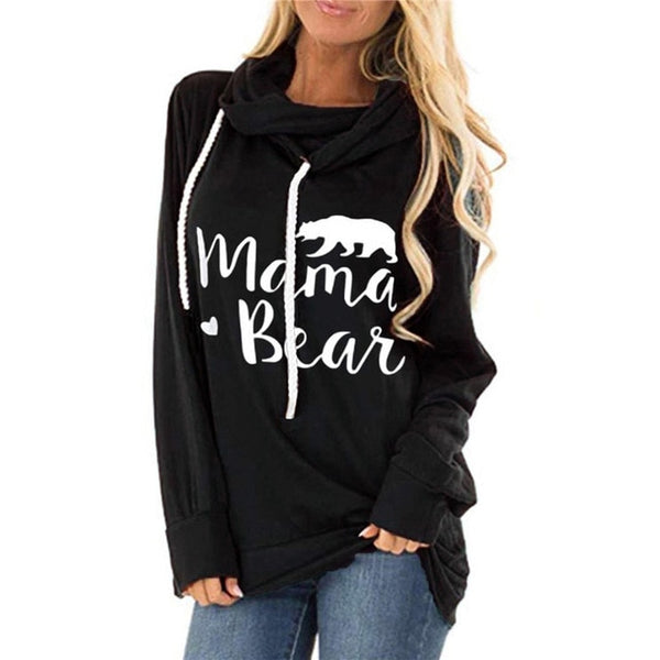 2020 Spring Women Hoodies Loose Cotton Pullover Hoodie Mama Bear Letter Print Sweatshirt Casual Hoody Ladies Autumn Winter Tops