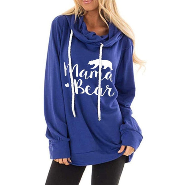 2020 Spring Women Hoodies Loose Cotton Pullover Hoodie Mama Bear Letter Print Sweatshirt Casual Hoody Ladies Autumn Winter Tops