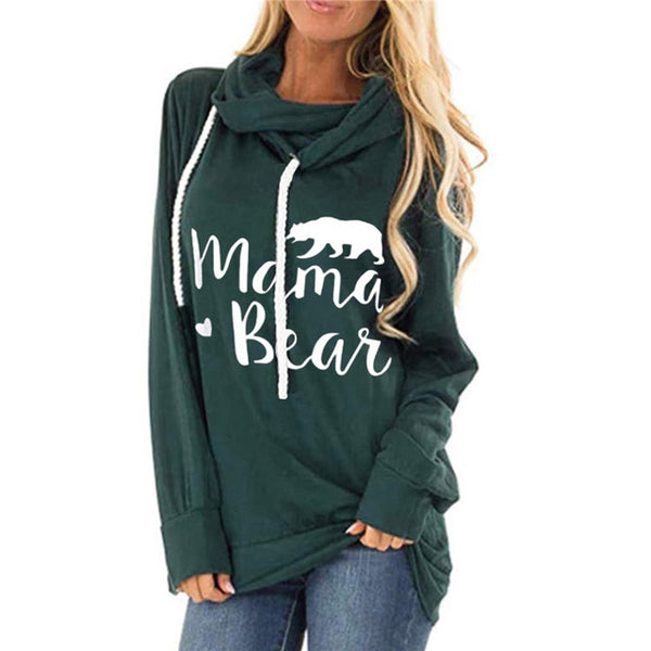 2020 Spring Women Hoodies Loose Cotton Pullover Hoodie Mama Bear Letter Print Sweatshirt Casual Hoody Ladies Autumn Winter Tops