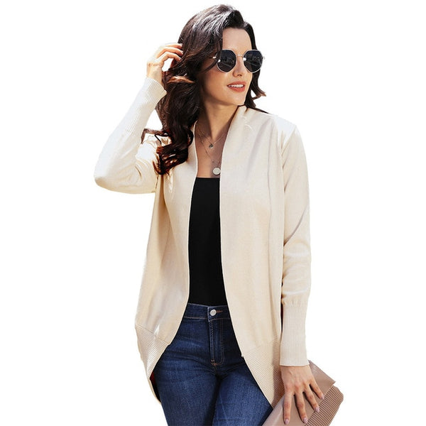 Daily suit  OWLPRINCESS Autumn New Style Solid Color Long Sleeve Comfortable Casual Cardigan Knitted Sweater Coat