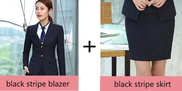 Blazer suit set for women stripe long sleeve pant suit office lady button temperament Shitsuke woman business suits female suits